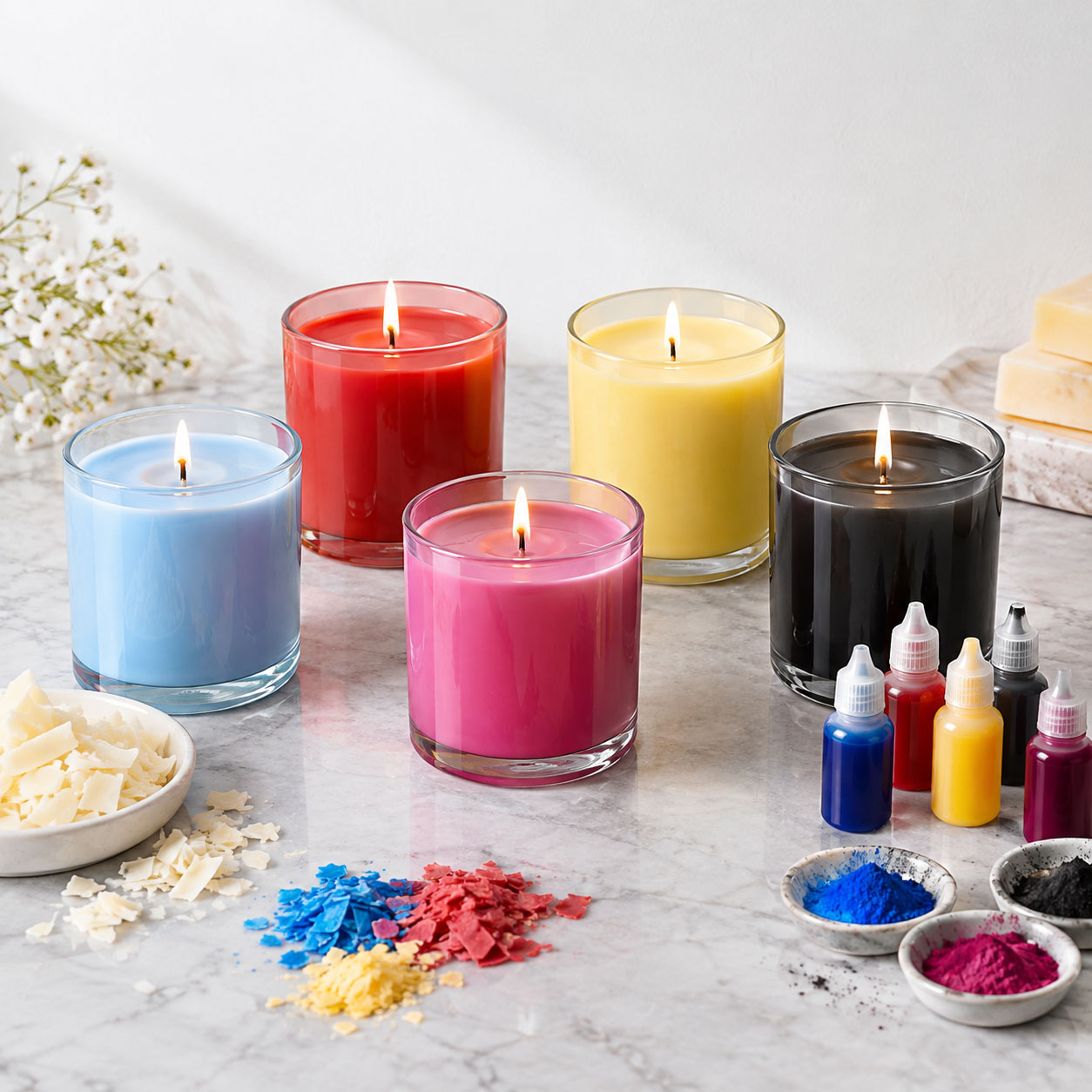 How to Color Candles: Dyes, Dye Chips, and Pigments